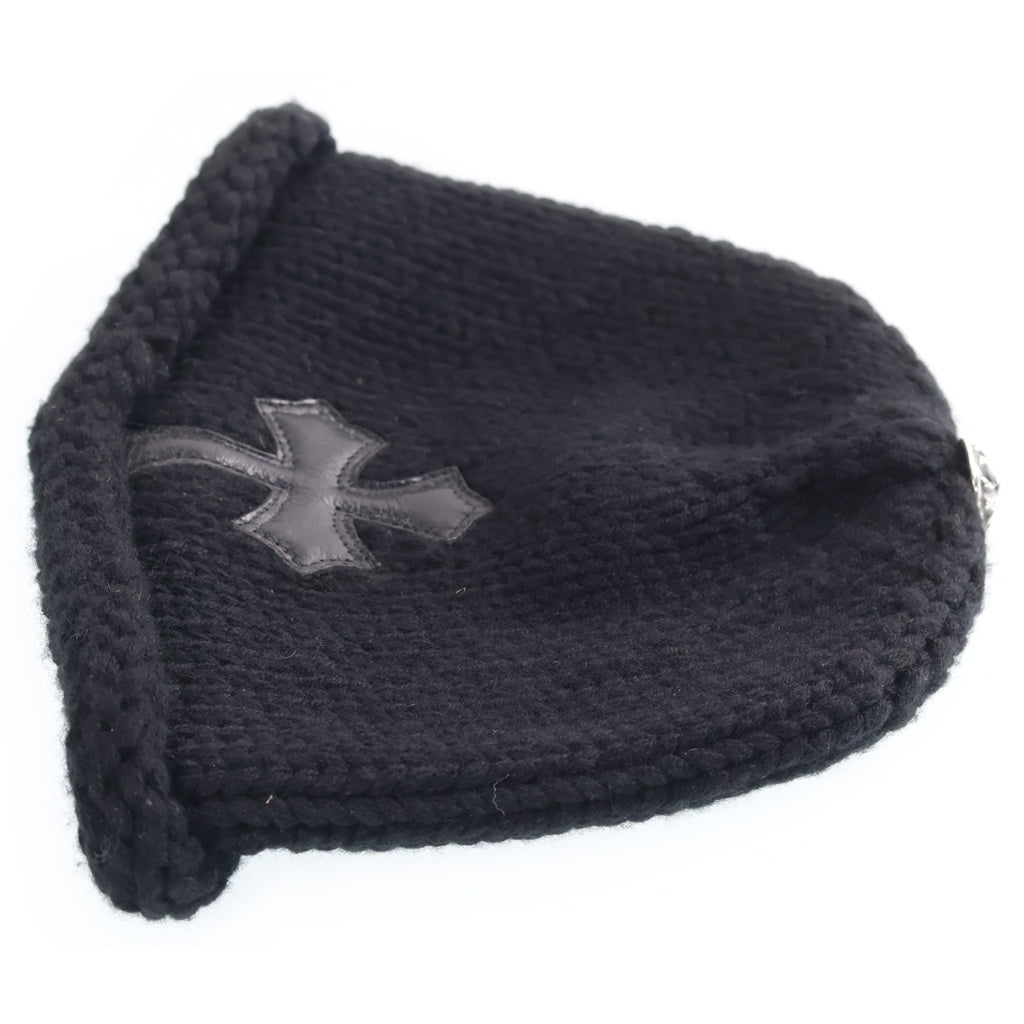 CHROME HEARTS(クロムハーツ) OLD BEANIE CASH CROSS PATCH オールド クロスパッチ付き カシミヤビーニー ニット帽子 ブラック