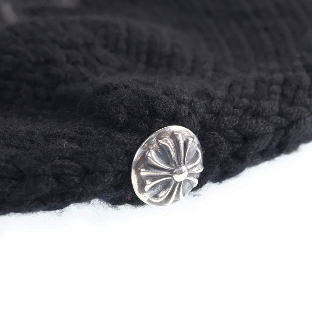 CHROME HEARTS(クロムハーツ) OLD BEANIE CASH CROSS PATCH オールド クロスパッチ付き カシミヤビーニー ニット帽子 ブラック
