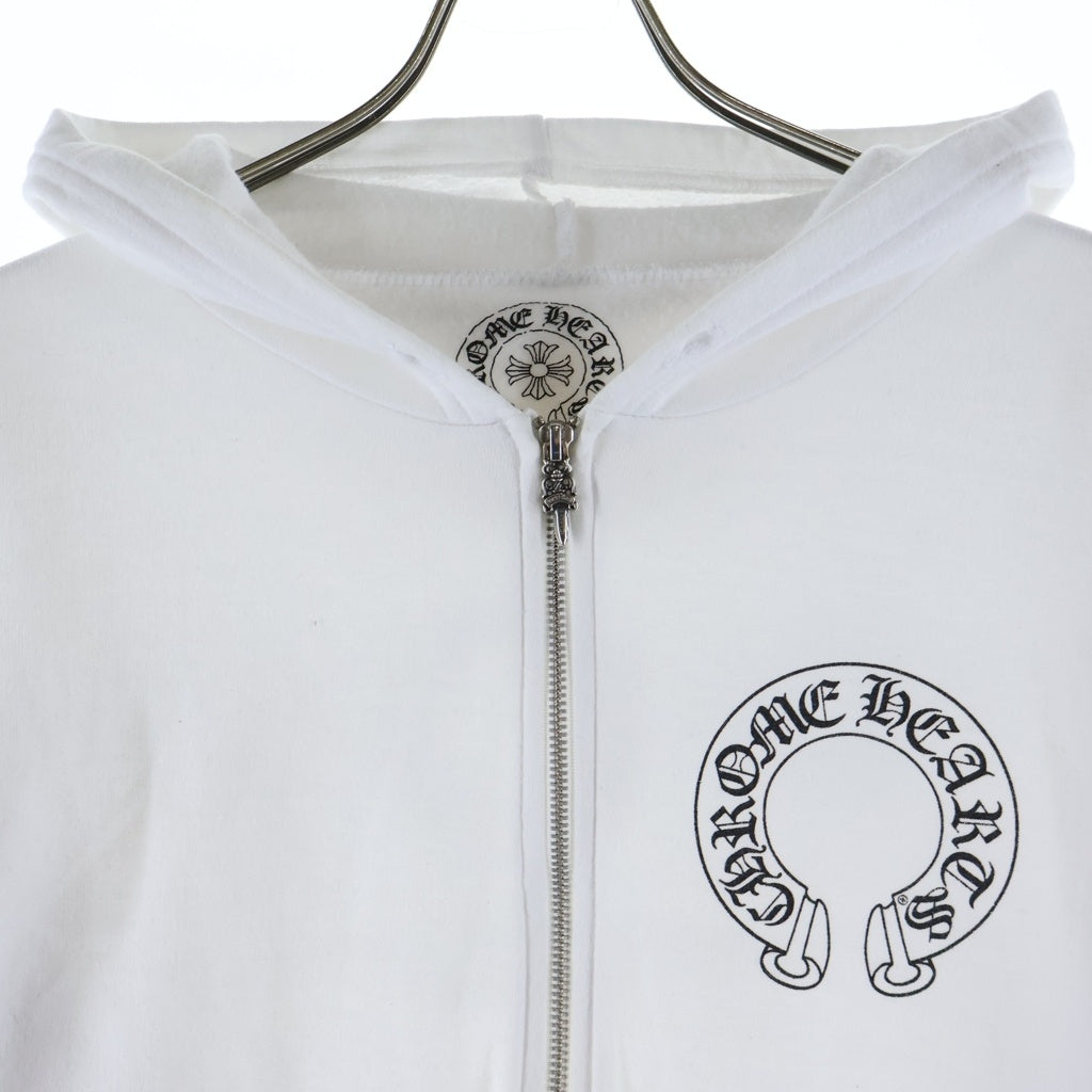 CHROME HEARTS(クロムハーツ) Made In Hollywood 3 Icon Pullover Zip-Up Hoodie メイドインハリウッド 3アイコン ジップアップフーディー スウェットパーカー ホワイト