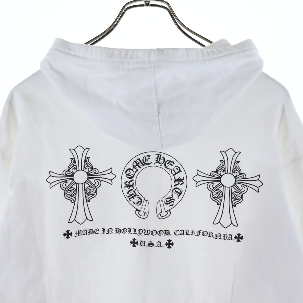 CHROME HEARTS(クロムハーツ) Made In Hollywood 3 Icon Pullover Zip-Up Hoodie メイドインハリウッド 3アイコン ジップアップフーディー スウェットパーカー ホワイト