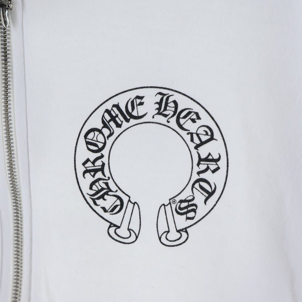 CHROME HEARTS(クロムハーツ) Made In Hollywood 3 Icon Pullover Zip-Up Hoodie メイドインハリウッド 3アイコン ジップアップフーディー スウェットパーカー ホワイト
