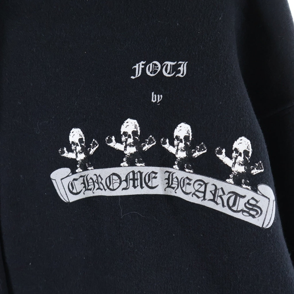 CHROME HEARTS(クロムハーツ) Foti Zip-Up Hoodie フォティ 裏地サーマルジップアップフーディー スウェットパーカー ブラック