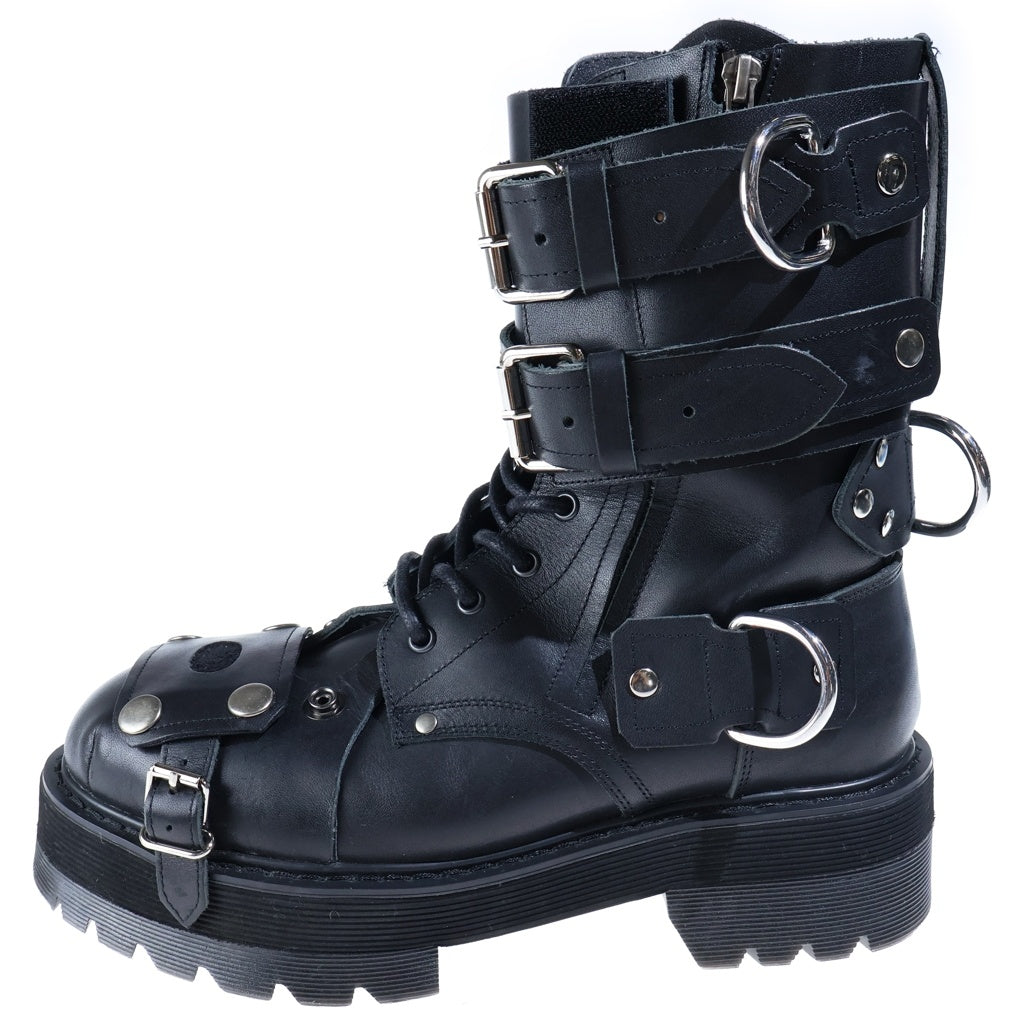 VETEMENTS(ヴェトモン) Bondage Buckled Leather Boots ボンテージバックルブーツ ブラック
