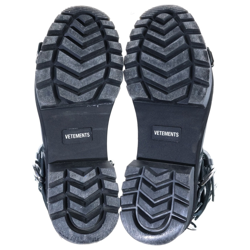 VETEMENTS(ヴェトモン) Bondage Buckled Leather Boots ボンテージバックルブーツ ブラック