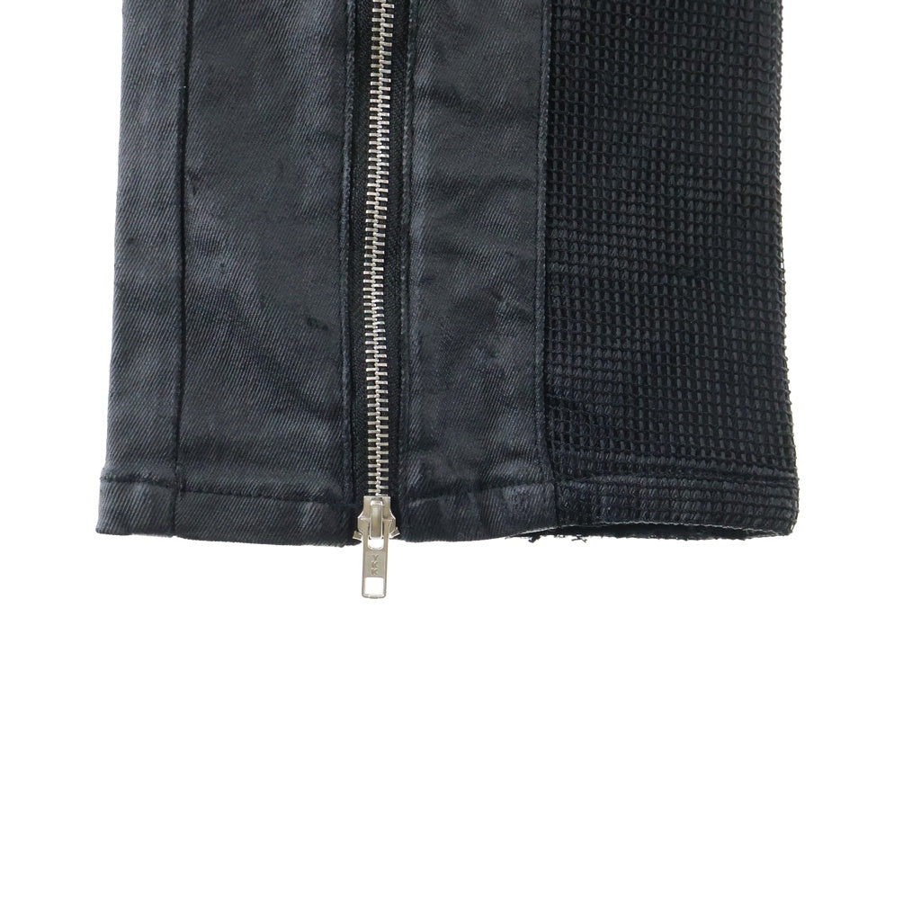 NO BRAND(ノーブランド) LOIN ARMIS Cross Zip Layer Coating Pants クロスジップレイヤーコーティングパンツ ブラック