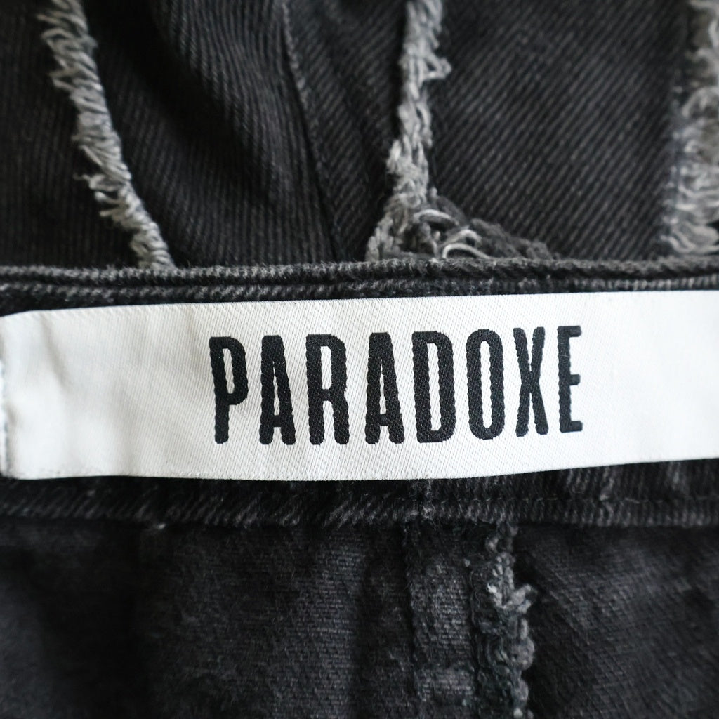 PARADOXE PARIS(パラドークス パリ) AREA51 BLACK DENIM フリンジブラックデニムパンツ ブラック