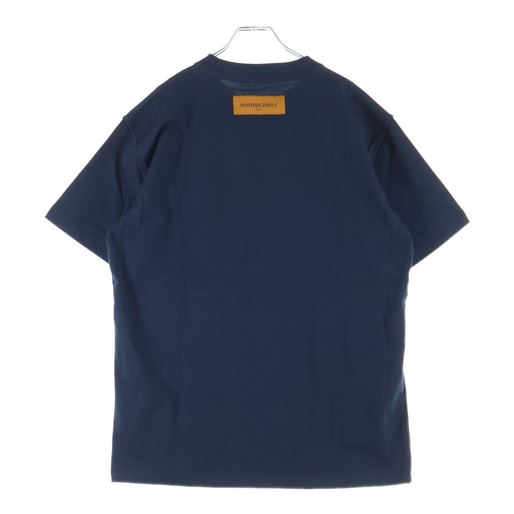 LOUIS VUITTON(ルイヴィトン) エンボス LVロゴ インサイドアウト クルーネック 半袖Tシャツカットソー RM231Q DT3 HNY55W ネイビー
