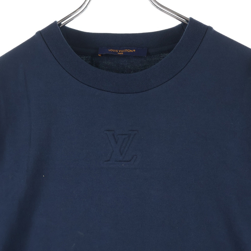 LOUIS VUITTON(ルイヴィトン) エンボス LVロゴ インサイドアウト クルーネック 半袖Tシャツカットソー RM231Q DT3 HNY55W ネイビー
