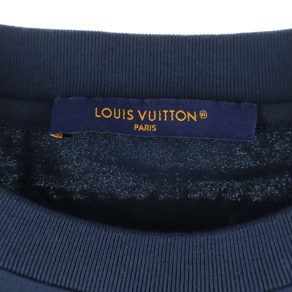 LOUIS VUITTON(ルイヴィトン) エンボス LVロゴ インサイドアウト クルーネック 半袖Tシャツカットソー RM231Q DT3 HNY55W ネイビー