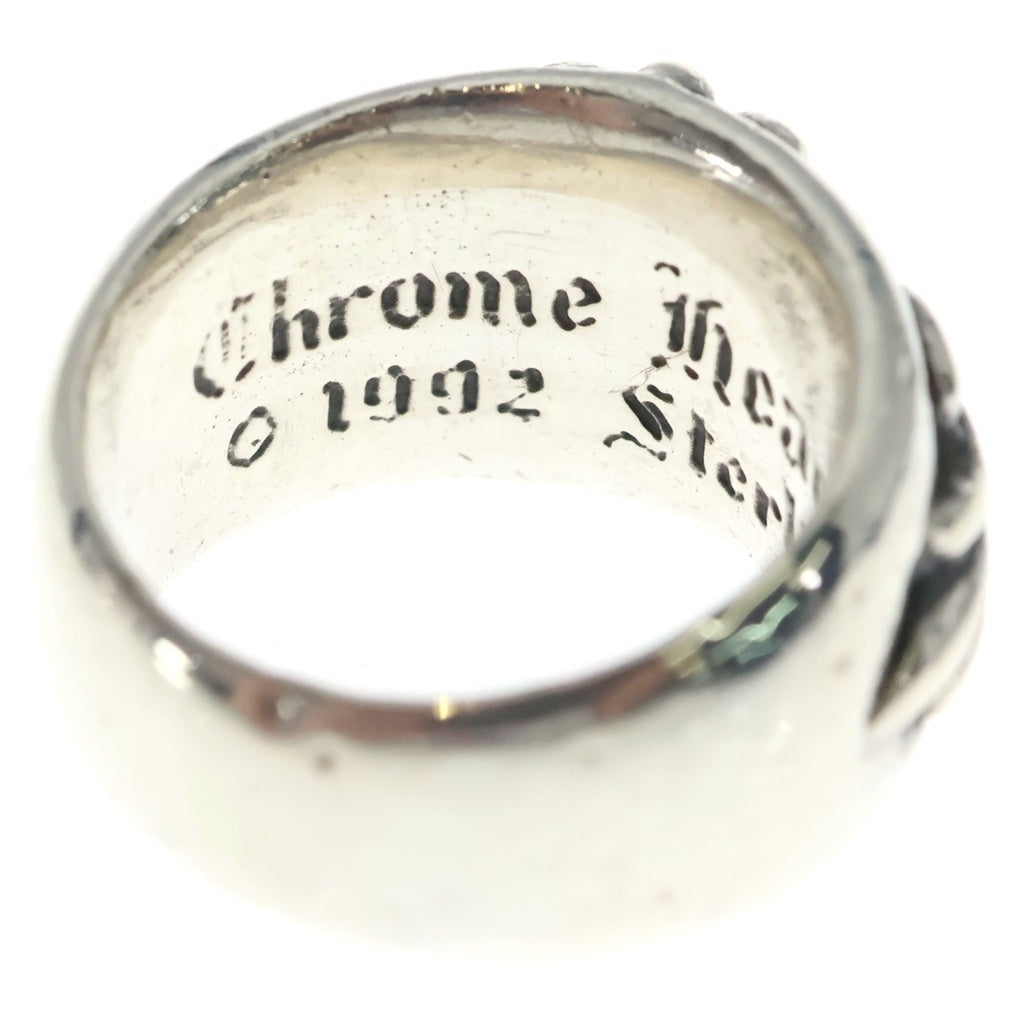 CHROME HEARTS(クロムハーツ) FLRL CRS 1SAP フローラルクロス ワンポイントサファイア リング シルバー