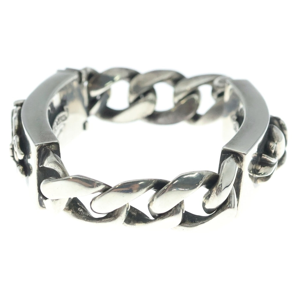 CHROME HEARTS(クロムハーツ) OLD ID DBL FLRL DGGR オールド ダブルIDフローラルハートダガーブレスレット シルバー