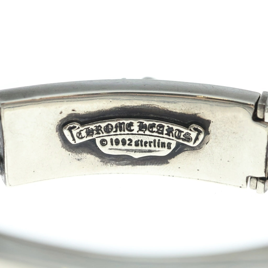 CHROME HEARTS(クロムハーツ) OLD ID DBL FLRL DGGR オールド ダブルIDフローラルハートダガーブレスレット シルバー