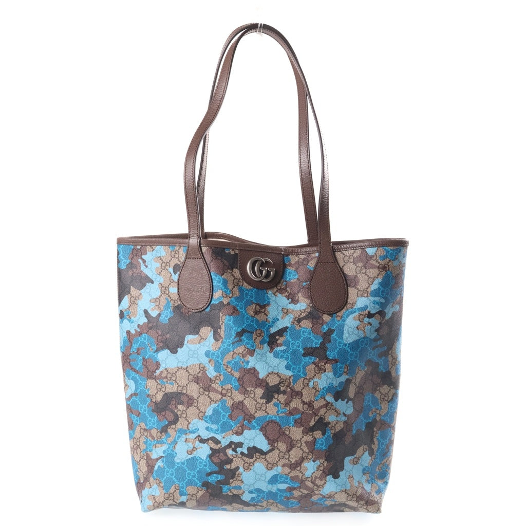 GUCCI(グッチ) GGスプリーム ブルーカモフラージュキャンバストートバッグ 858016 ベージュ/ブルー レディース