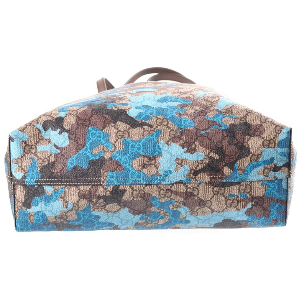 GUCCI(グッチ) GGスプリーム ブルーカモフラージュキャンバストートバッグ 858016 ベージュ/ブルー レディース