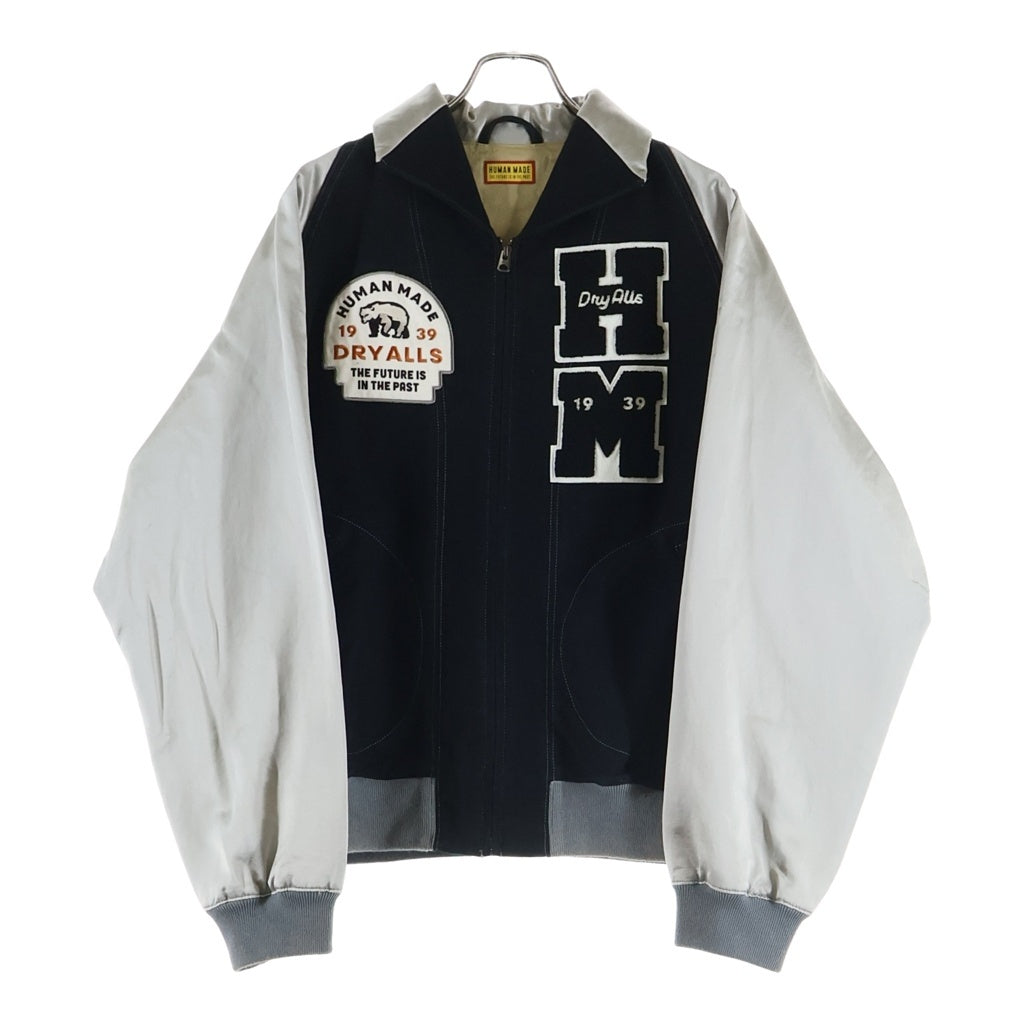 HUMAN MADE(ヒューマンメイド) Satin Varsity Jacket サテン バーシティジャケット HM30JK012 ブラック/グレー
