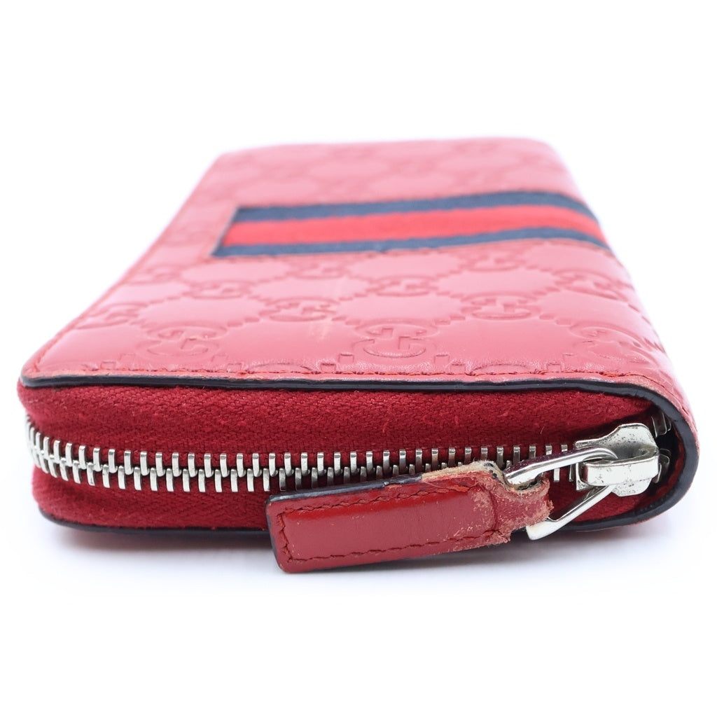 GUCCI(グッチ) GG柄 ラウンドジップロングウォレット 長財布 レッド 408331