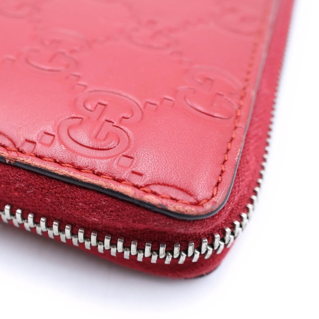GUCCI(グッチ) GG柄 ラウンドジップロングウォレット 長財布 レッド 408331