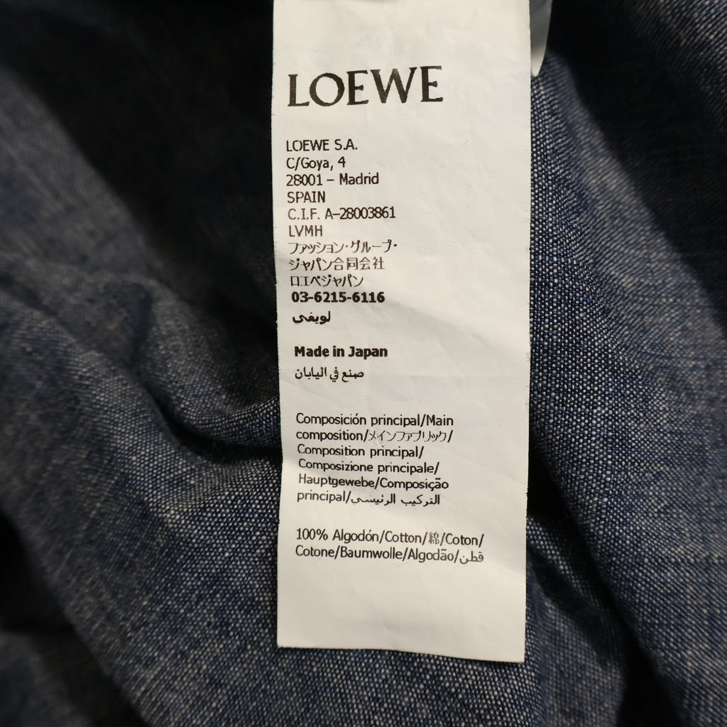 LOEWE(ロエベ) 26SS Short Sleeved Denim Shirt フロントロゴ刺繍半袖シャツ インディゴ H526Y1DM21