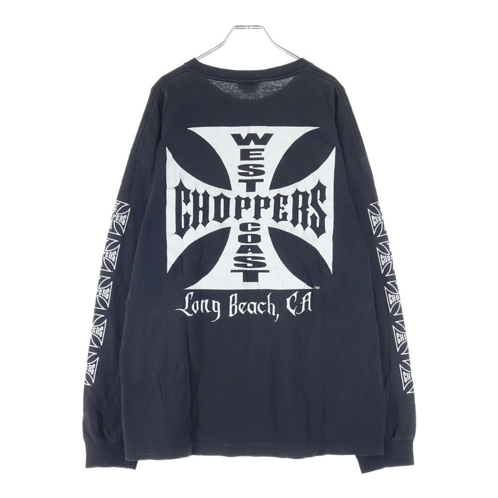 VINTAGE(ヴィンテージ) 90-00s West Coast Choppers JESSE WHO？ L/S Tee ウエストコーストチョッパーズ アイアンクロス 長袖Tシャツ カットソー ブラック