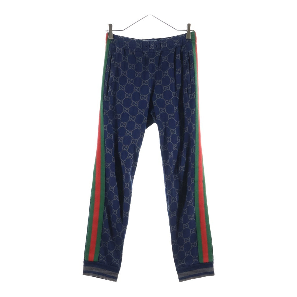 GUCCI(グッチ) 22AW GGコットンジャージージョギングパンツ シェリーライン 695976 ネイビー