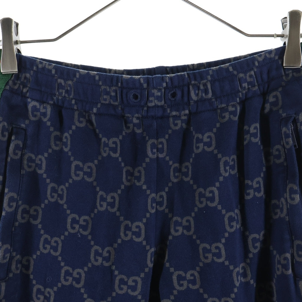 GUCCI(グッチ) 22AW GGコットンジャージージョギングパンツ シェリーライン 695976 ネイビー