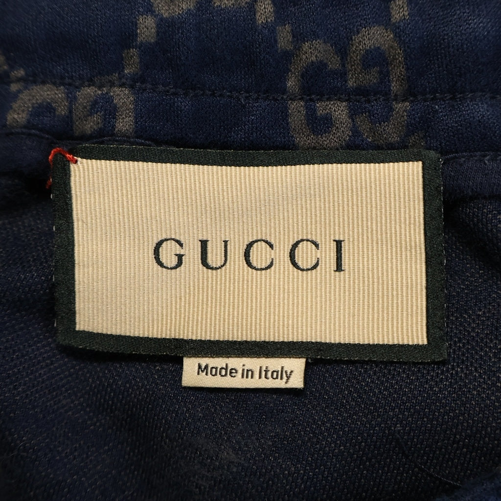 GUCCI(グッチ) 22AW GGコットンジャージージョギングパンツ シェリーライン 695976 ネイビー