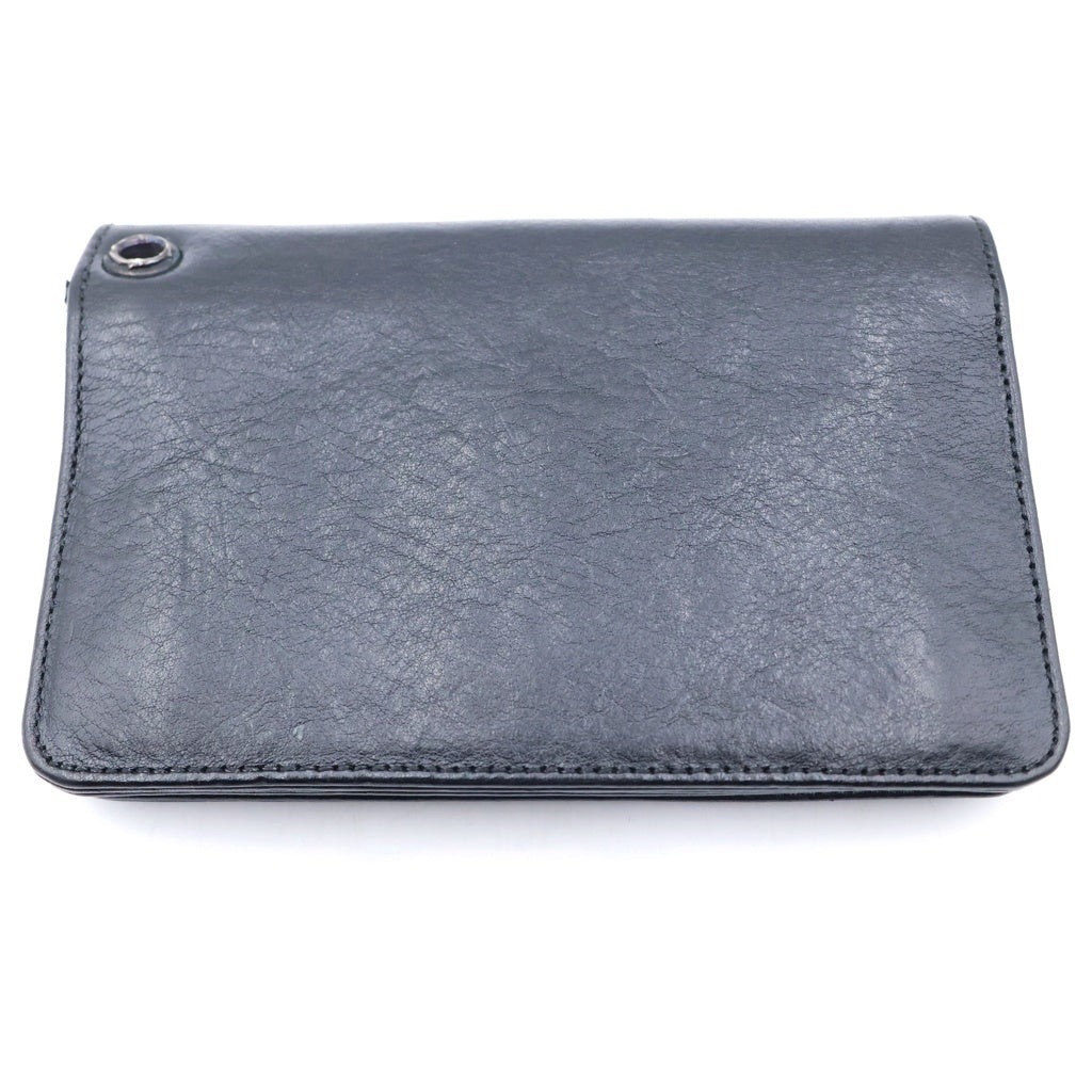 CHROME HEARTS(クロムハーツ) 2ZIP 2ジップ クロスボールボタンレザーウォレット 財布 ブラック BCA363