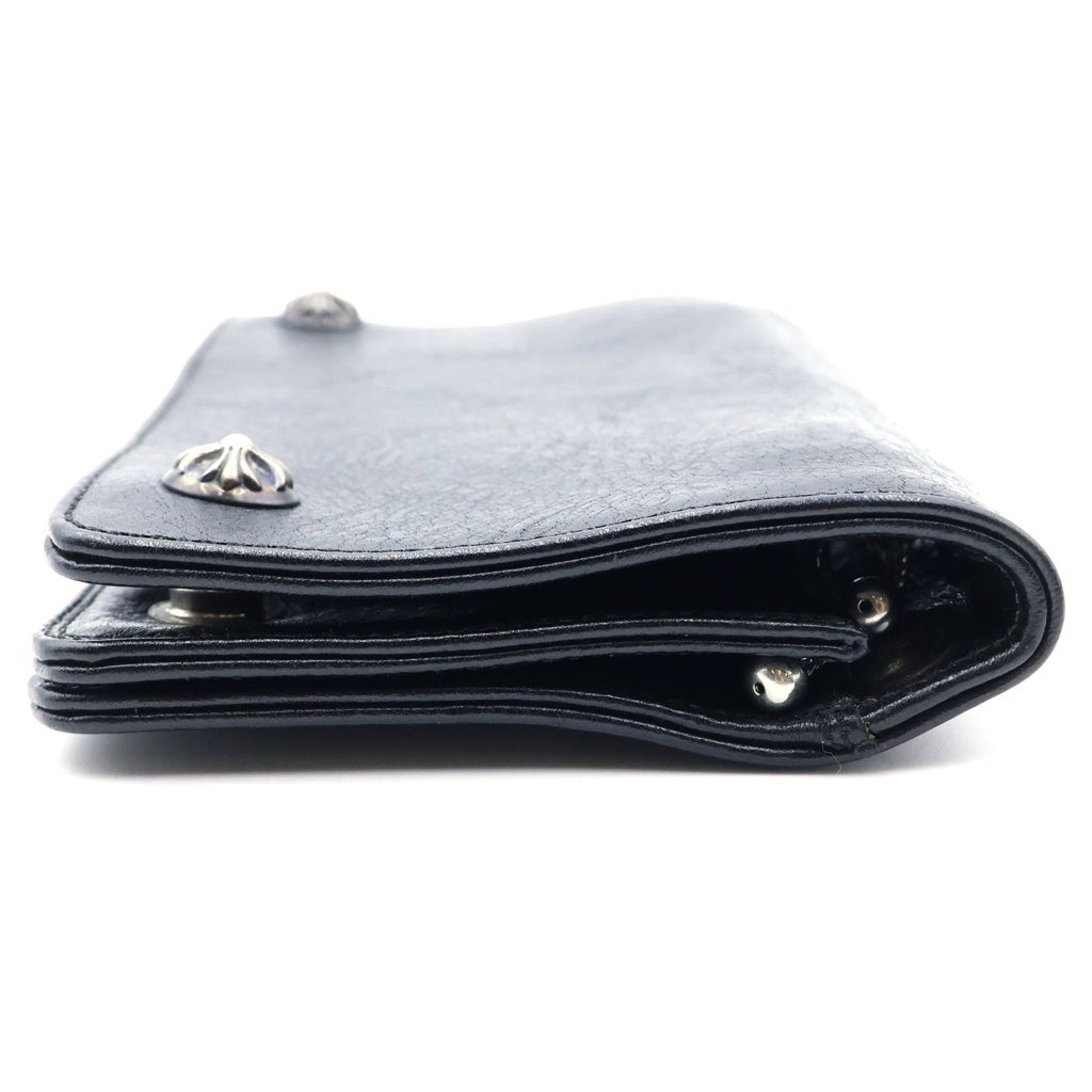 CHROME HEARTS(クロムハーツ) 2ZIP 2ジップ クロスボールボタンレザーウォレット 財布 ブラック BCA363