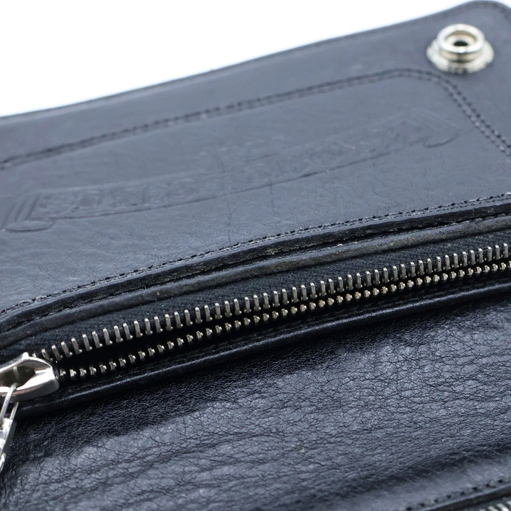 CHROME HEARTS(クロムハーツ) 2ZIP 2ジップ クロスボールボタンレザーウォレット 財布 ブラック BCA363