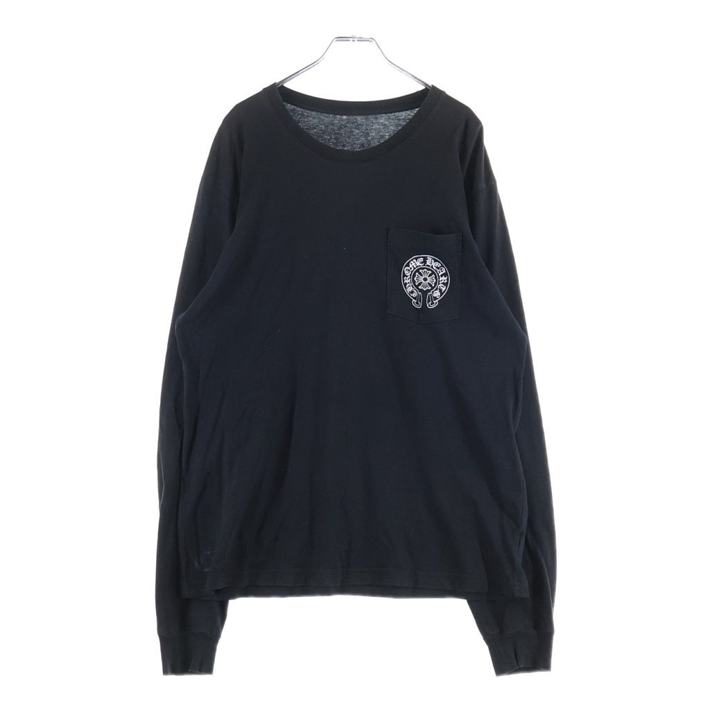 CHROME HEARTS(クロムハーツ) LAS VEGAS DBL FLRL HORSESHOE L/S TEE ラスベガス限定 ダブルフローラル ホースシュープリント長袖Tシャツ ブラック