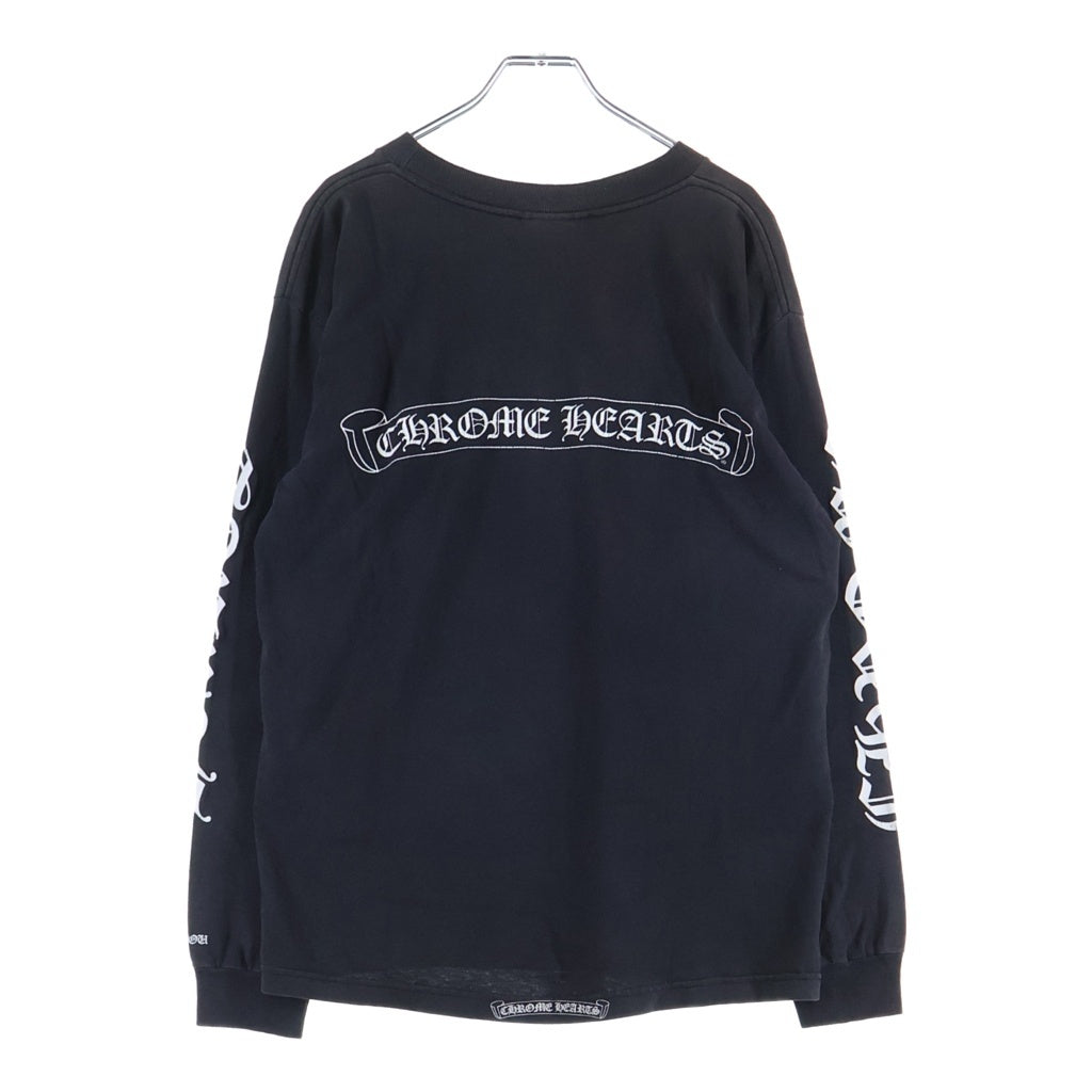 CHROME HEARTS(クロムハーツ) OLD CH LOGO FUCK YOU L/S TEE オールド CHロゴ 袖ファックユープリント長袖Tシャツ ブラック