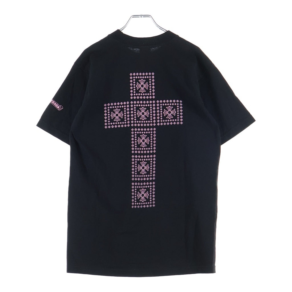 CHROME HEARTS(クロムハーツ) OLD Back Framed Cross S/S Tee オールド バックフレームドクロスプリント半袖Tシャツ ブラック/ピンク