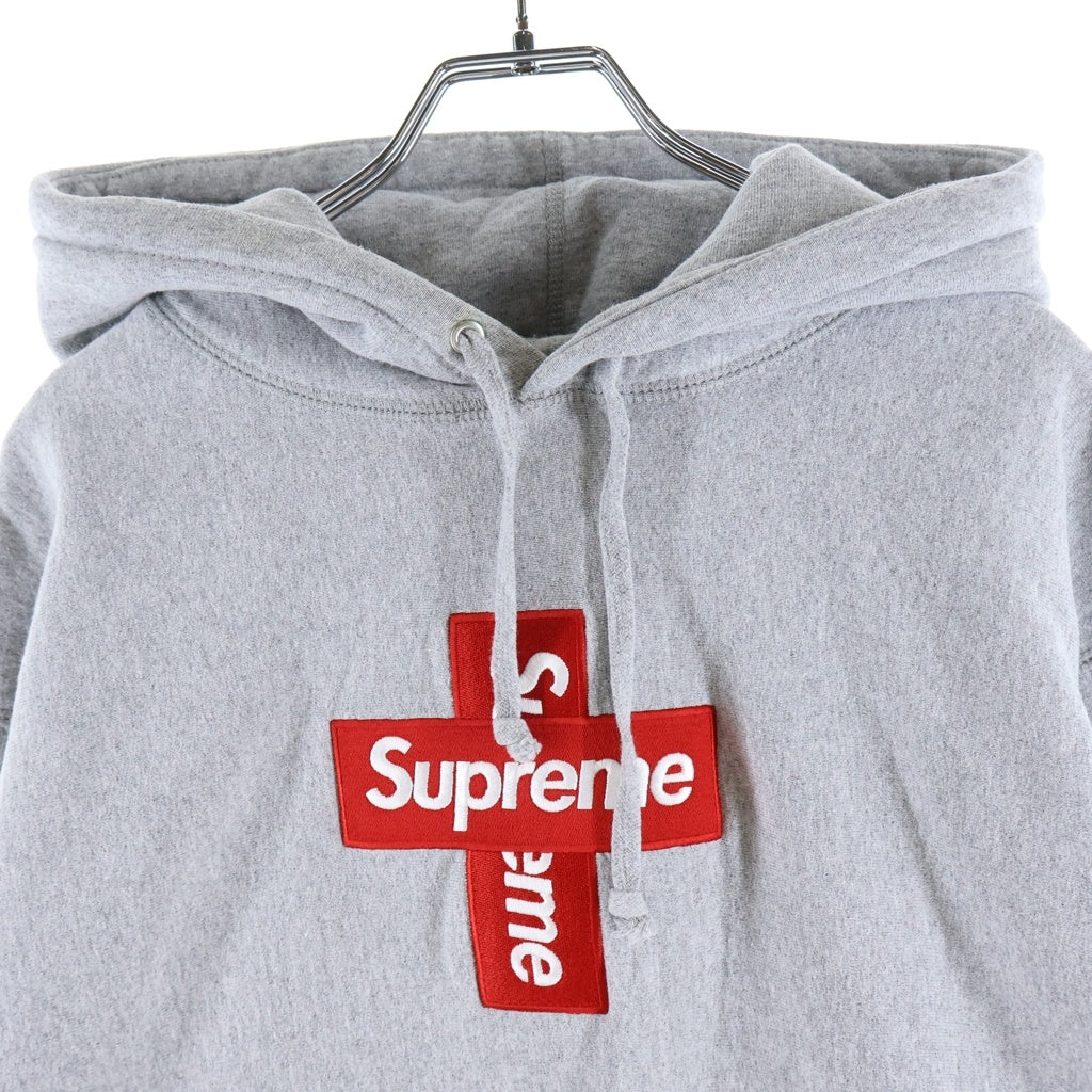 SUPREME(シュプリーム) 20AW Cross Box Logo Hooded Sweatshirt クロスボックスロゴフーデッドスウェットシャツ プルオーバーパーカー グレー