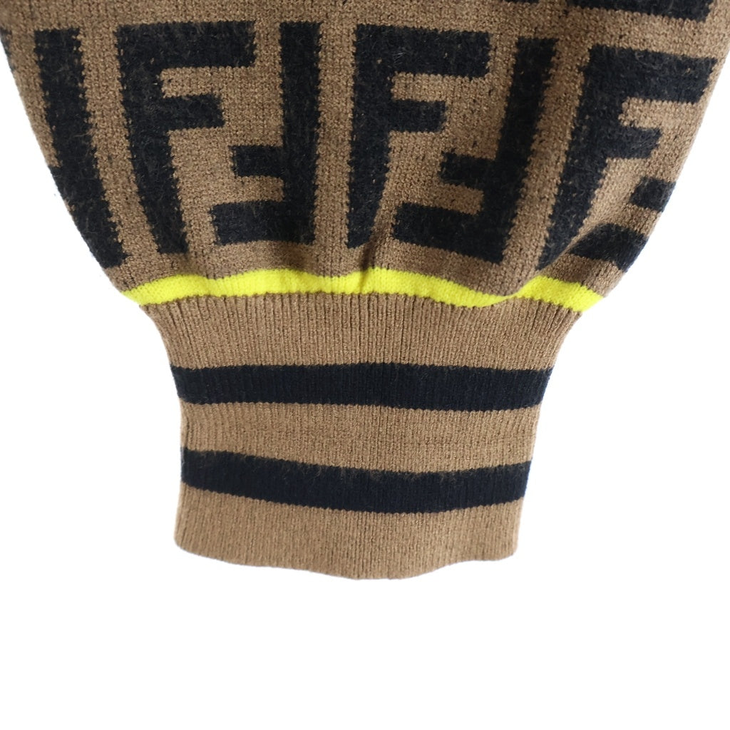 FENDI(フェンディ) ズッカ柄 クルーネックウールニット ブラウン FZZ481 AAV9