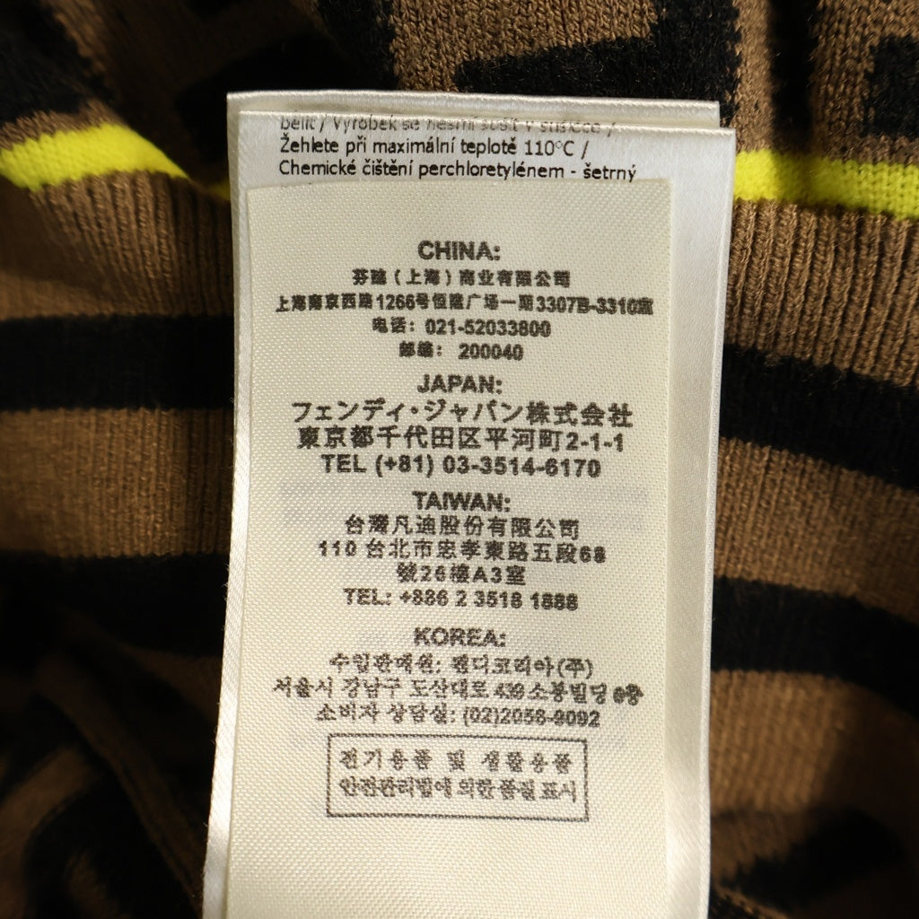 FENDI(フェンディ) ズッカ柄 クルーネックウールニット ブラウン FZZ481 AAV9