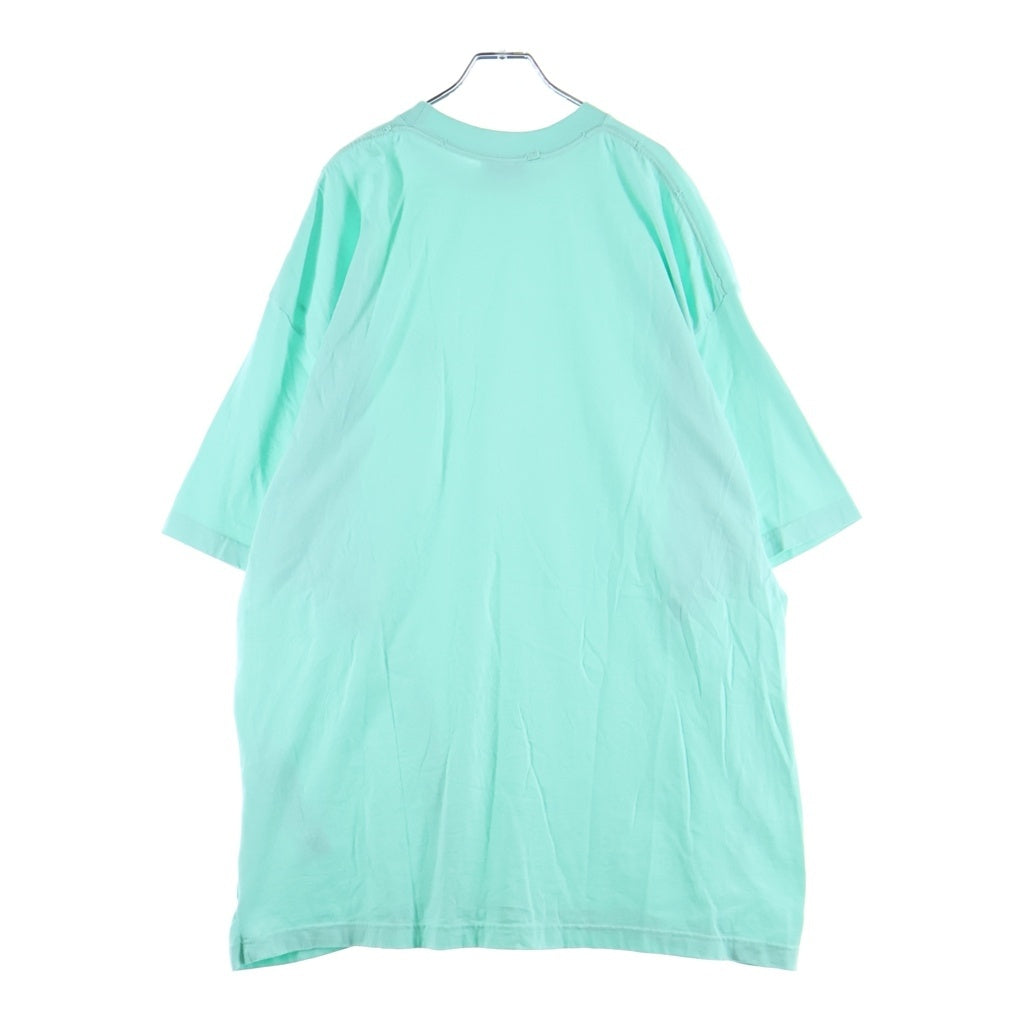 BALENCIAGA(バレンシアガ) 刺繍ロゴ ダメージ加工 半袖Tシャツカットソー ブルー 681314