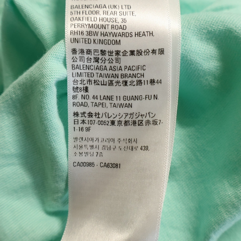 BALENCIAGA(バレンシアガ) 刺繍ロゴ ダメージ加工 半袖Tシャツカットソー ブルー 681314