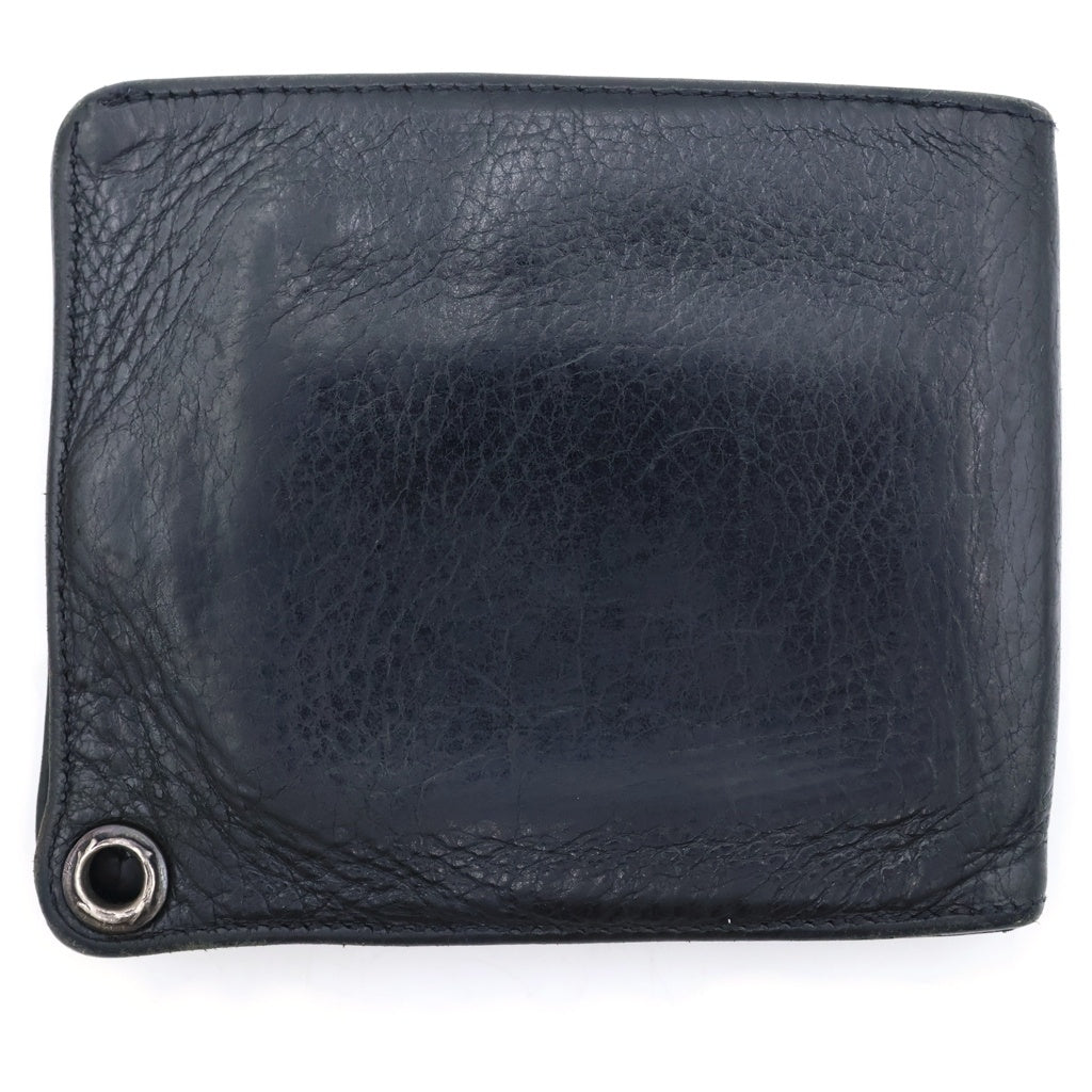 CHROME HEARTS(クロムハーツ) 1SNAP 1スナップ クロス ボールボタン レザーウォレット 財布 ブラック