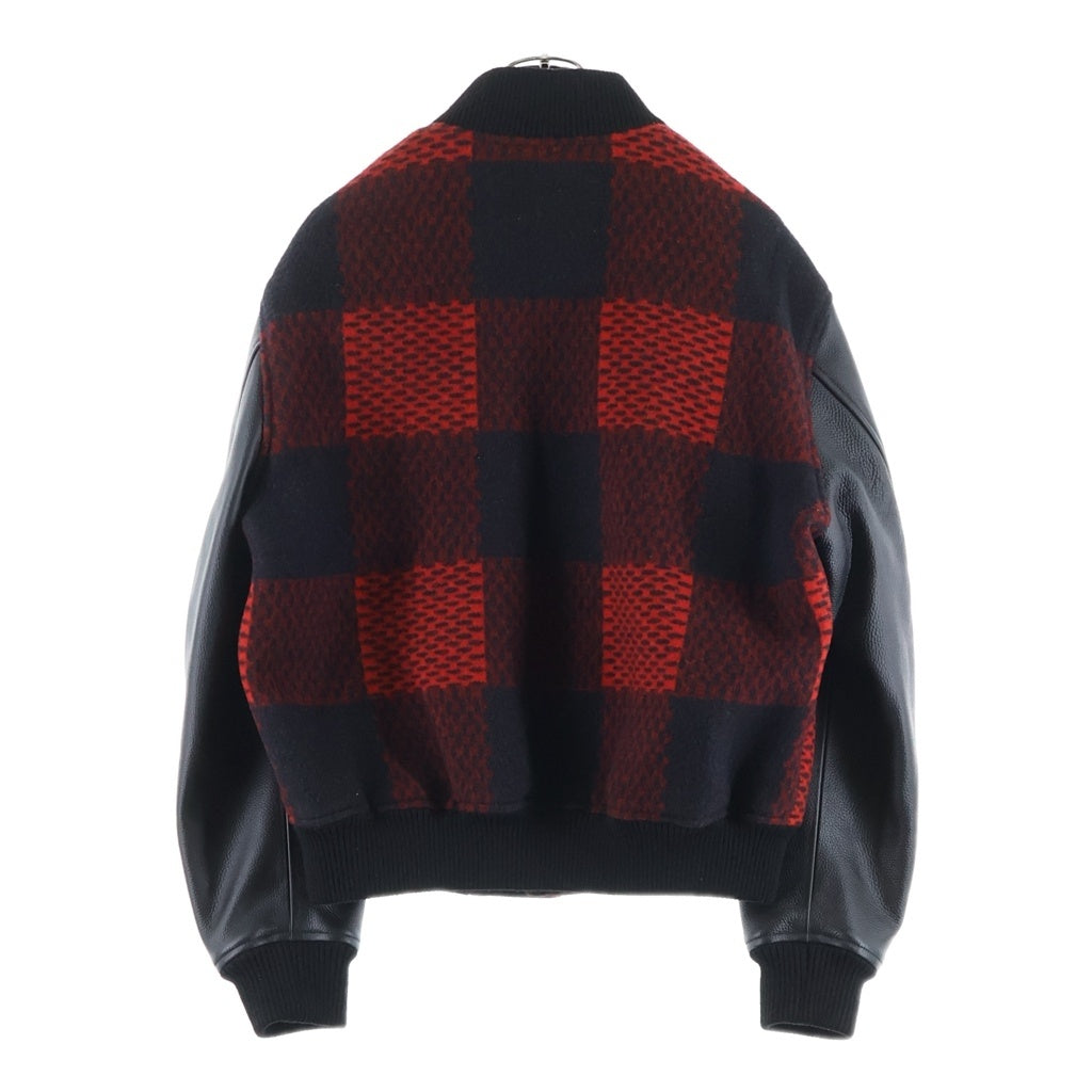 LOUIS VUITTON(ルイヴィトン) 24AW Damier Varsity Blouson ダミエ バーシティ ブルゾン スタジャン ブラック/レッド RM242M BQV HRL83E