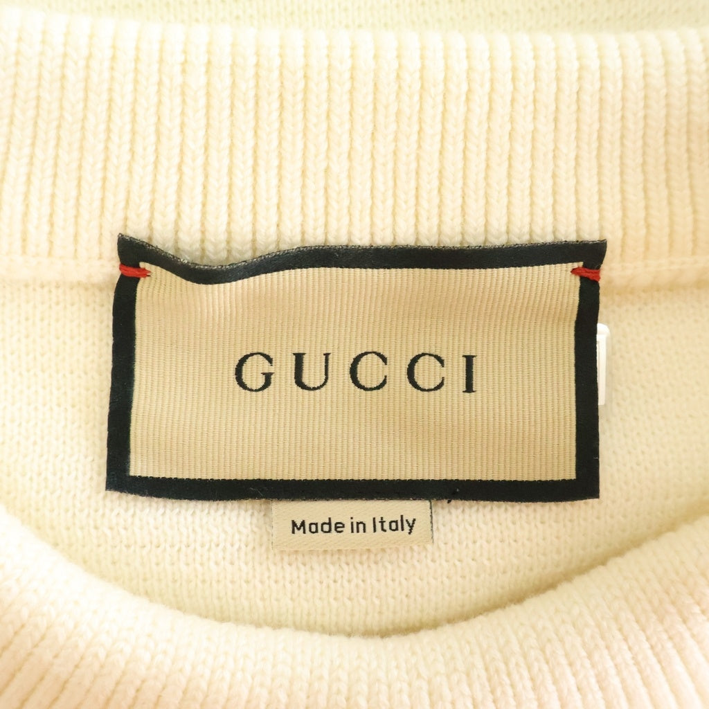 GUCCI(グッチ) GG Crewneck Sweater クルーネック ストライプ セーター ホワイト/ブルー 763398 XKD01
