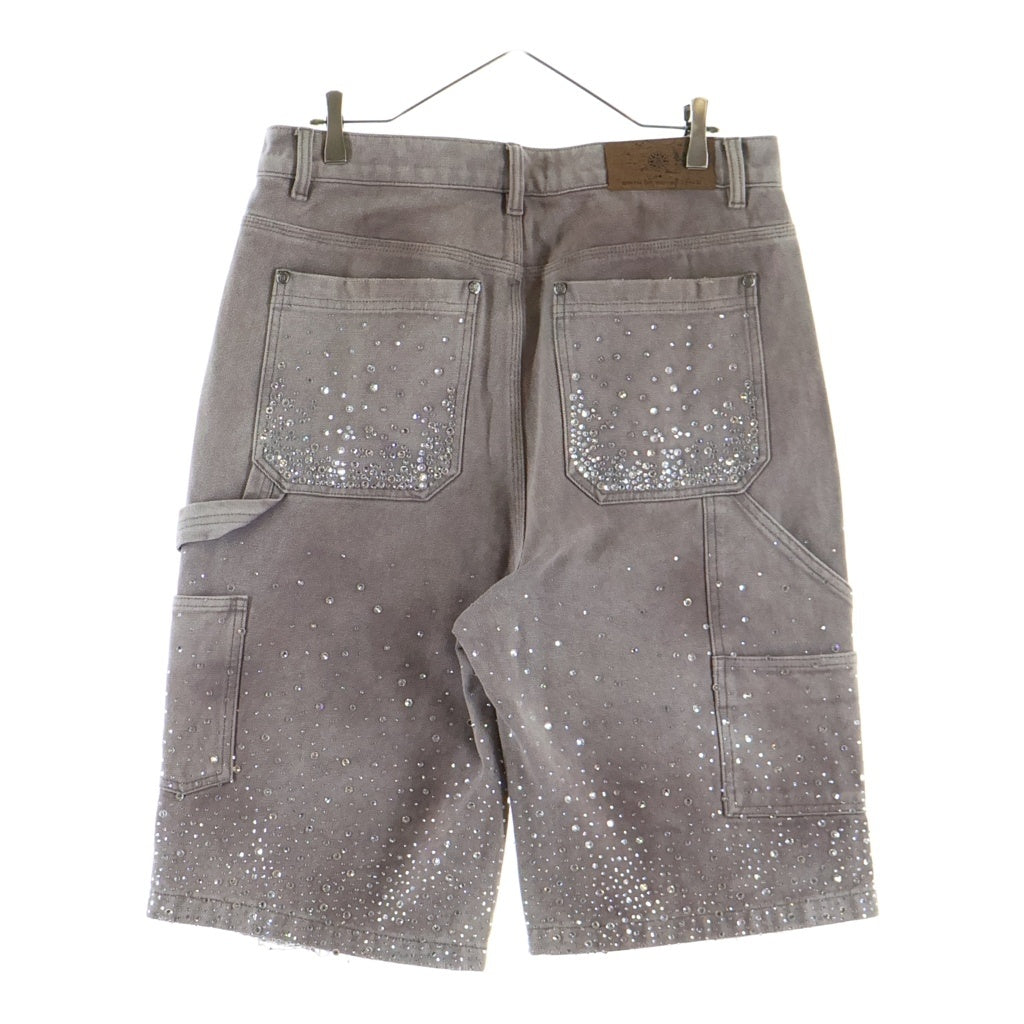 BIRTH OF ROYAL CHILD(バースオブロイヤルチャイルド) Redial 20K Diamond Jorts ラインストーン ダブルニー ショーツ ショートパンツ ブラウン
