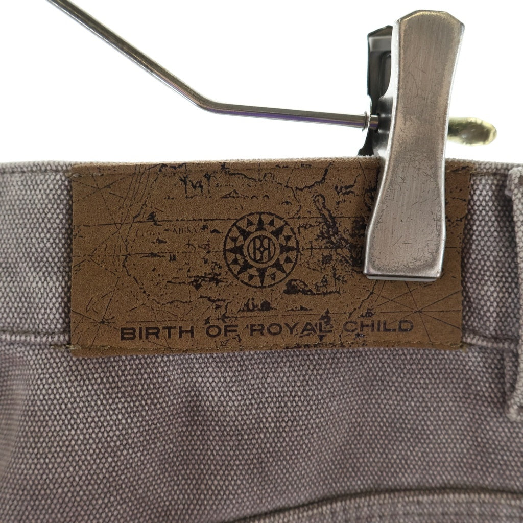 BIRTH OF ROYAL CHILD(バースオブロイヤルチャイルド) Redial 20K Diamond Jorts ラインストーン ダブルニー ショーツ ショートパンツ ブラウン