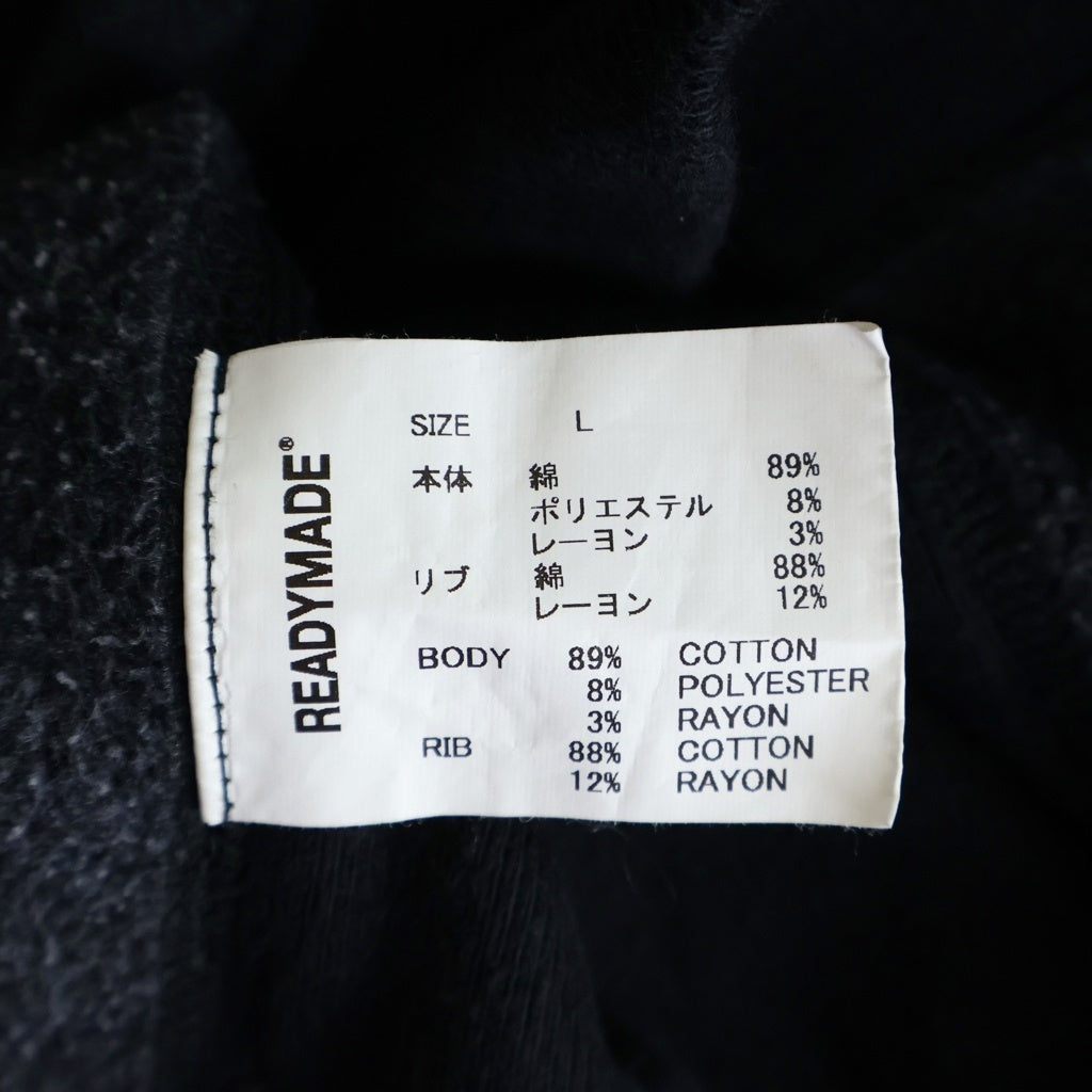 READY MADE(レディメイド) 24AW BIG HOODIE LOGO プルオーバーパーカー ブラック RE-CO-BK-00-00-285