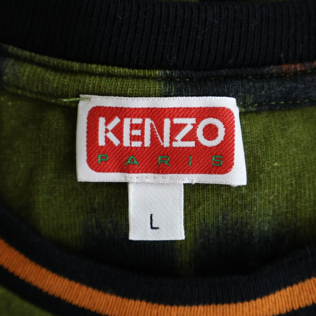KENZO(ケンゾー) HANA LEOPARD CLASSIC T-SHIRT 総柄 半袖クルーネック半袖Tシャツ グリーン FD55TS4424SI