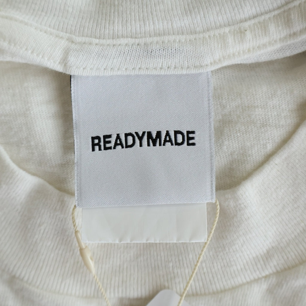 READY MADE(レディメイド) 24SS S/S POCKET T-SHIRT フロントロゴ クルーネック半袖Tシャツ ホワイト RE-CO-WH-00-00-277