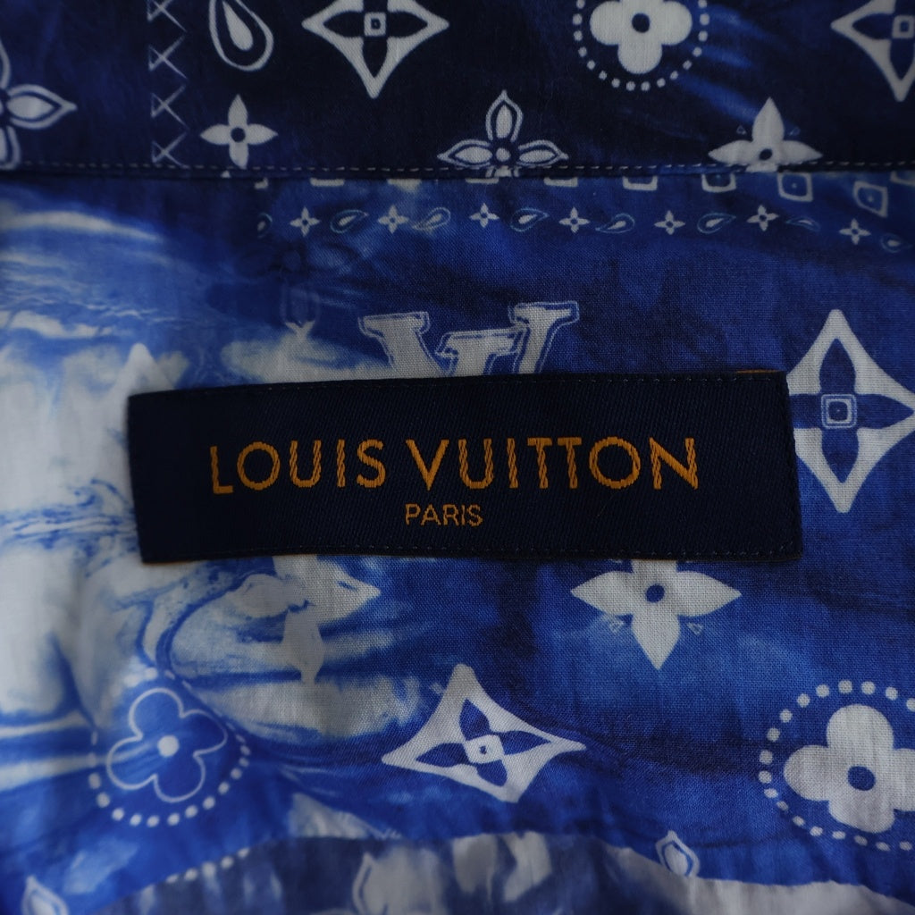 LOUIS VUITTON(ルイヴィトン) 22AW NW0 モノグラムバンダナフックディティール半袖シャツ ブルー HNS07W