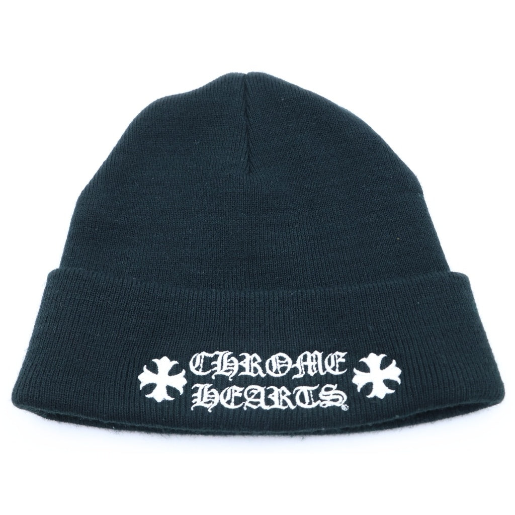 CHROME HEARTS(クロムハーツ) WOOL WATCH CAP CH PLUS クロス刺繍 ビーニー ニット帽 帽子 ブラック