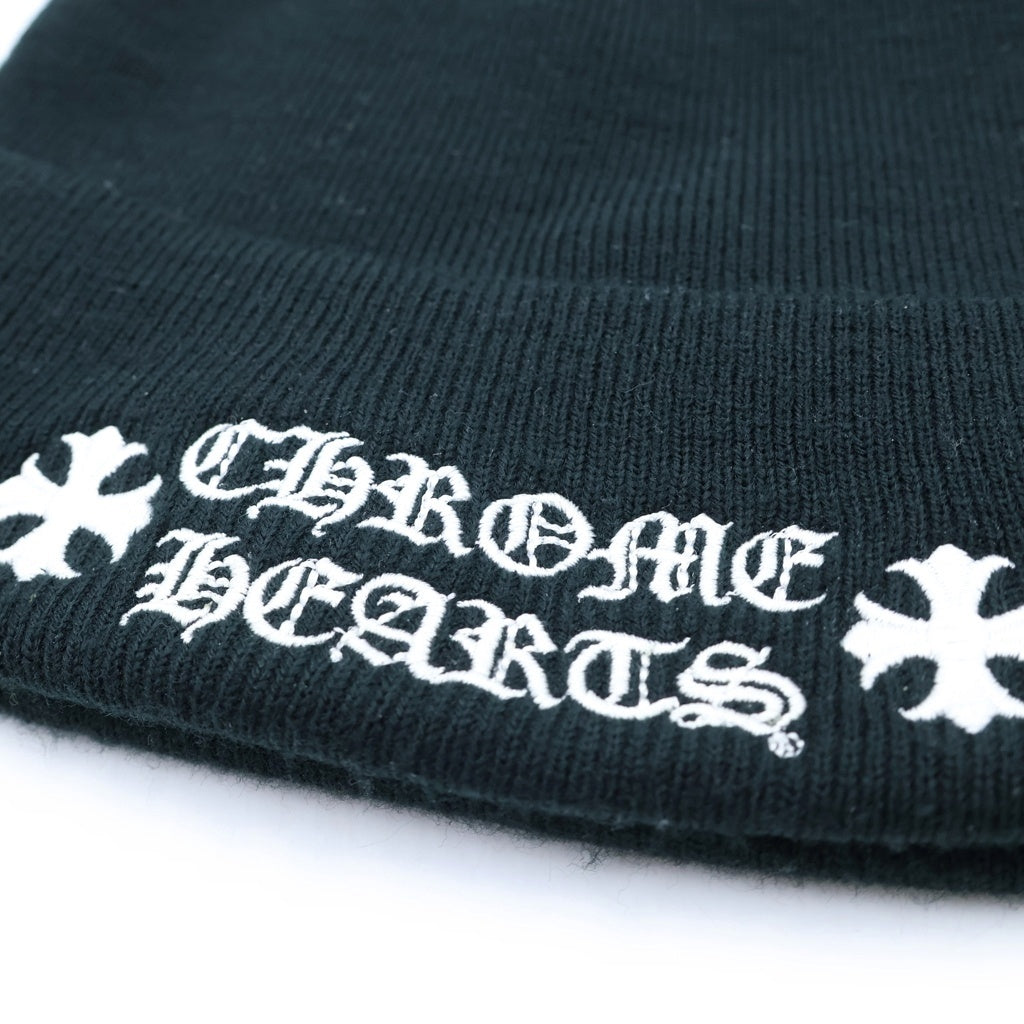 CHROME HEARTS(クロムハーツ) WOOL WATCH CAP CH PLUS クロス刺繍 ビーニー ニット帽 帽子 ブラック