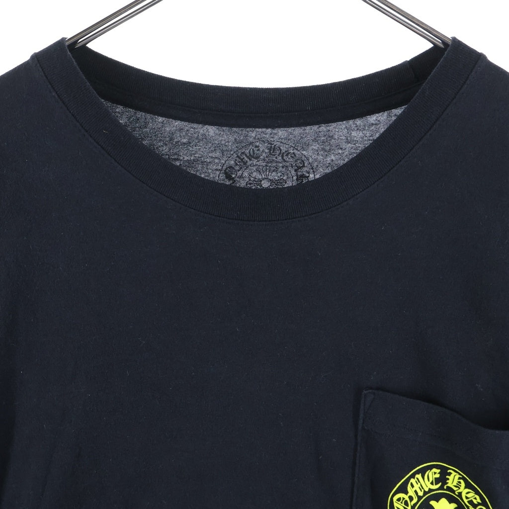 CHROME HEARTS(クロムハーツ) DBL FLRL L/S TEE ダブルフローラル バックヴァーティカルロゴプリント長袖Tシャツ ブラック/イエロー