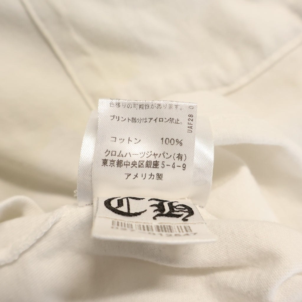 CHROME HEARTS(クロムハーツ) Cemetery Cross Tire Track L/S Tee バックセメタリークロス タイヤトラックプリント長袖Tシャツ ホワイト